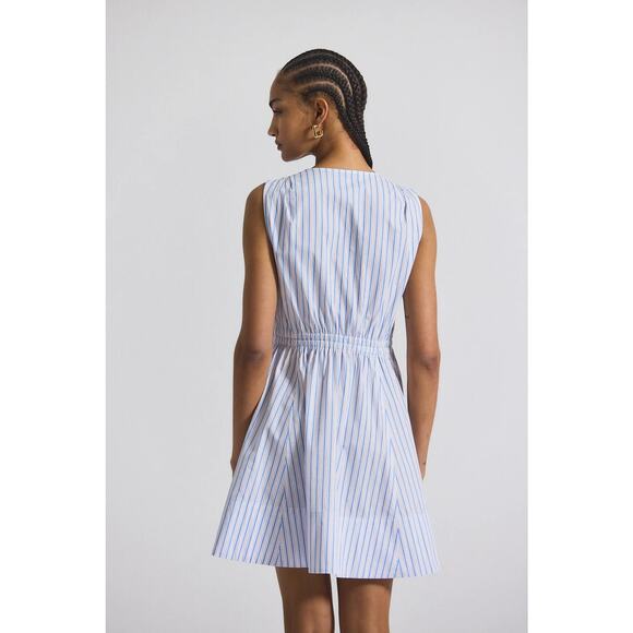 New DEREK LAM 10 CROSBY Tia Sleeveless Stripes Cotton Dress - Picture 2 of 9